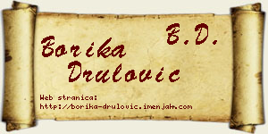 Borika Drulović vizit kartica